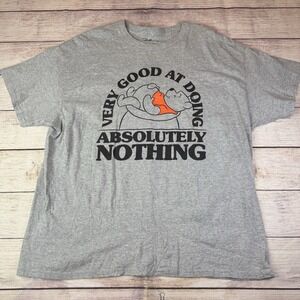 Disney Winnie The Pooh‎ 2XL Unisex Grey Tshirt Good at Doing Nothing Shortsleeve
